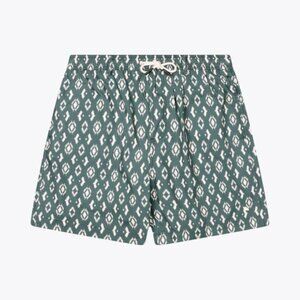 BNWT Wemoto - Dogs OC Poplin - Men's Green Organic Cotton Swim Shorts